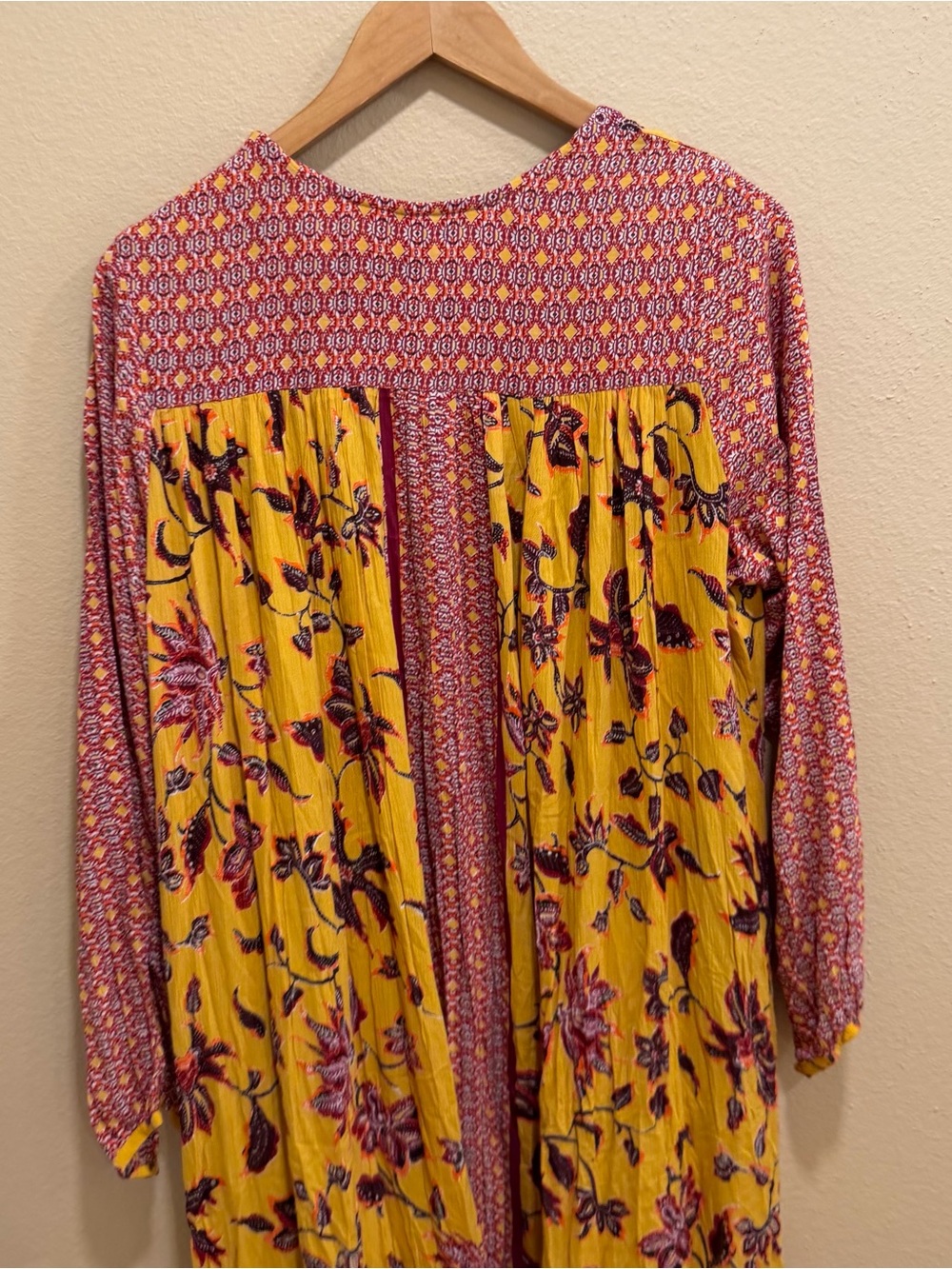 NWT Anthropologie RAGA Floral Boho Yellow Duster Kimono Small Boho - Picture 6 of 13